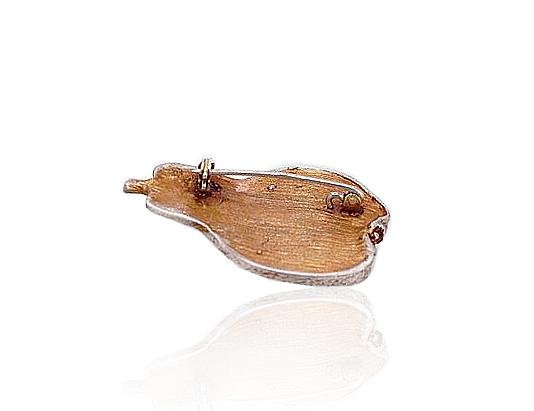Silver brooch with Garnet - Image 2