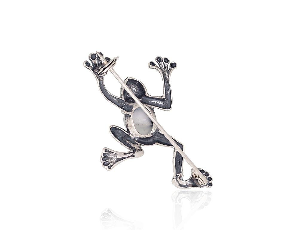 Silver brooch with Dendritic Agate - Image 2