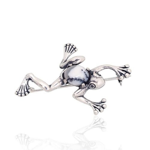 Silver brooch with Dendritic Agate