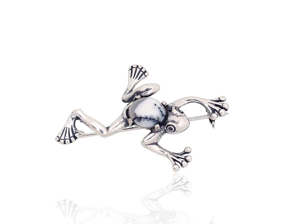 Silver brooch with Dendritic Agate