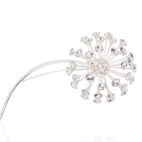 Silver brooch with Crystals