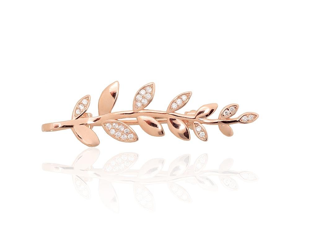 Silver brooch with Zirkons