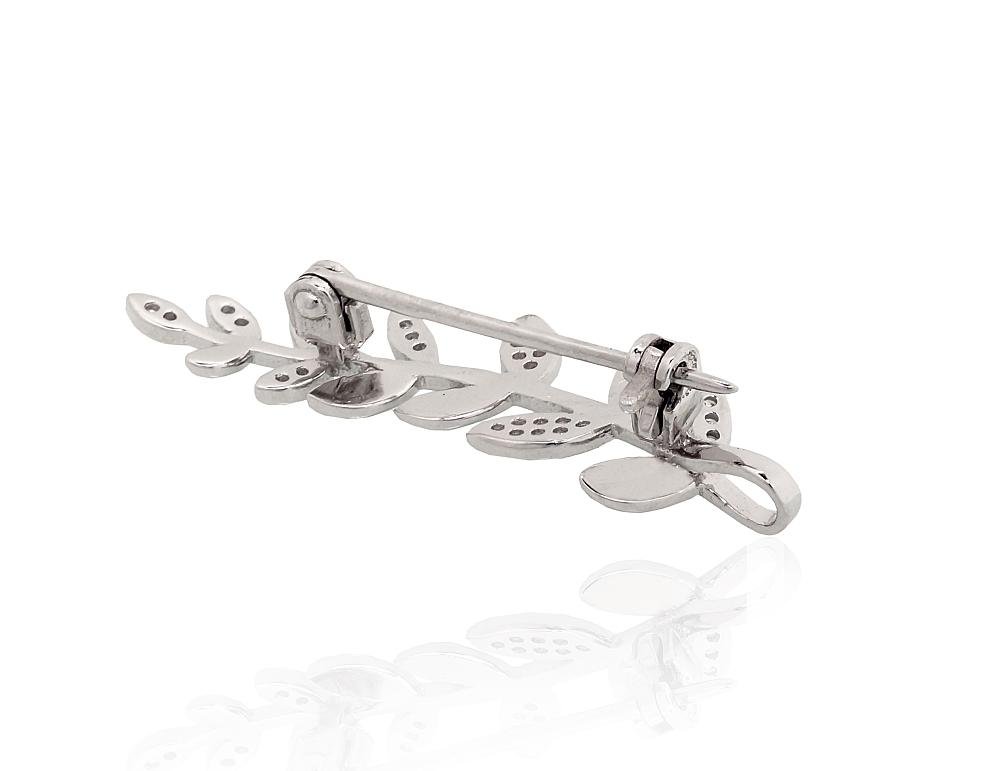Silver brooch with Zirkons - Image 2