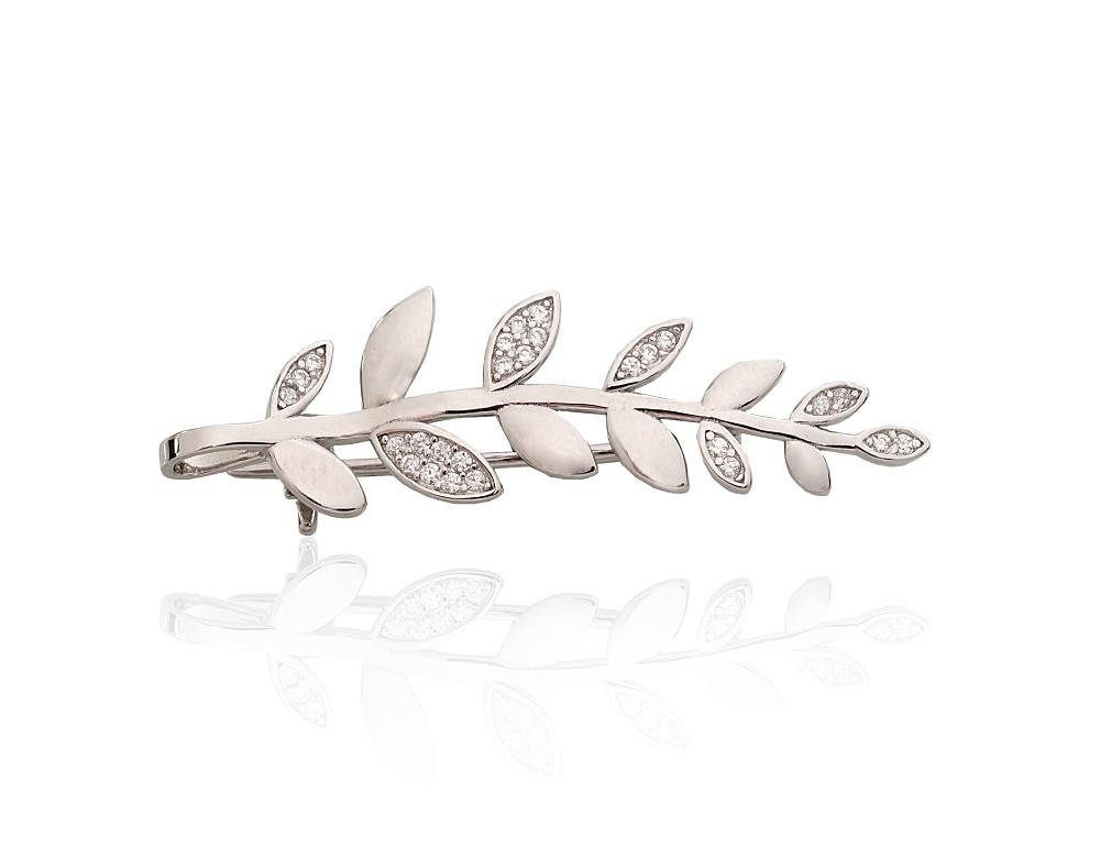 Silver brooch with Zirkons