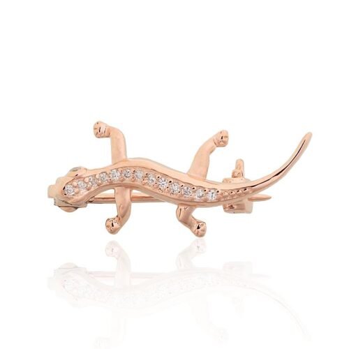 Silver brooch with Zirkons