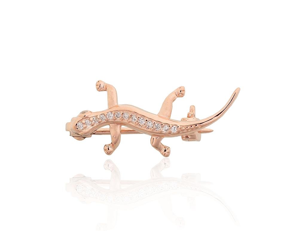 Silver brooch with Zirkons