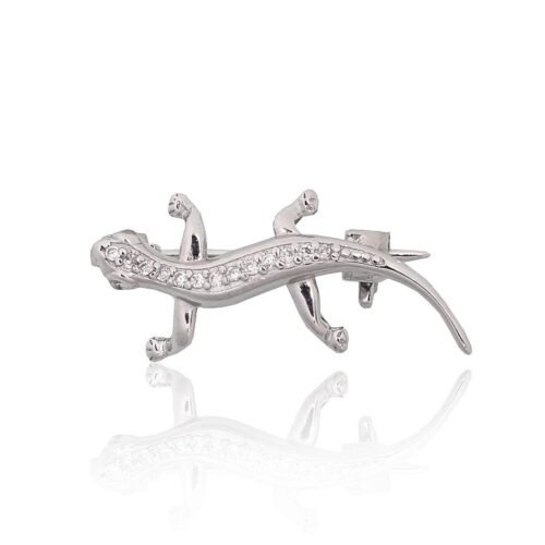 Silver brooch with Zirkons