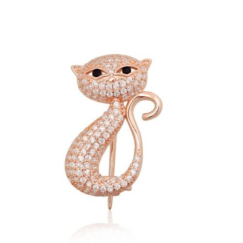 Silver brooch with Zirkons