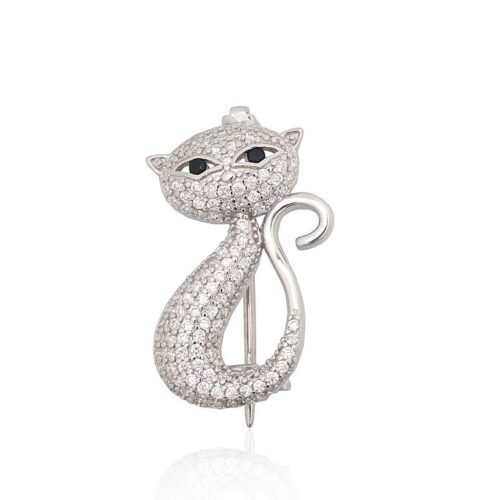 Silver brooch with Zirkons