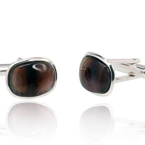 Silver cufflinks with Agate