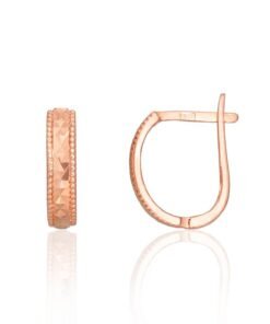 Gold earrings with 'english' lock