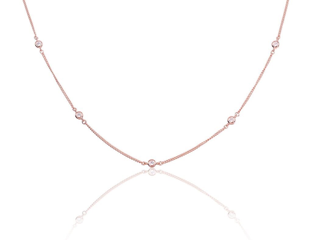 Silver necklace with Zirkons