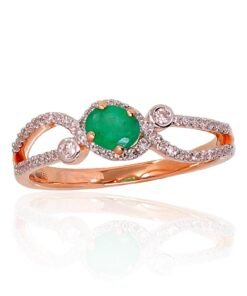 Gold ring with Diamonds , Emerald