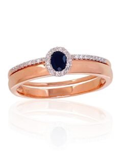 Gold ring with Diamonds , Sapphire