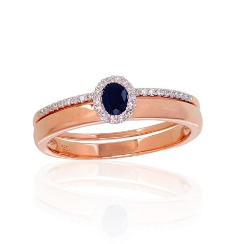 Gold ring with Diamonds , Sapphire