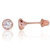 Gold screw studs earrings with Zirkons