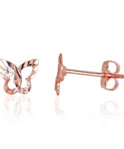 Gold classic studs earrings with Zirkons