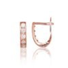 Gold earrings with 'english' lock with Zirkons