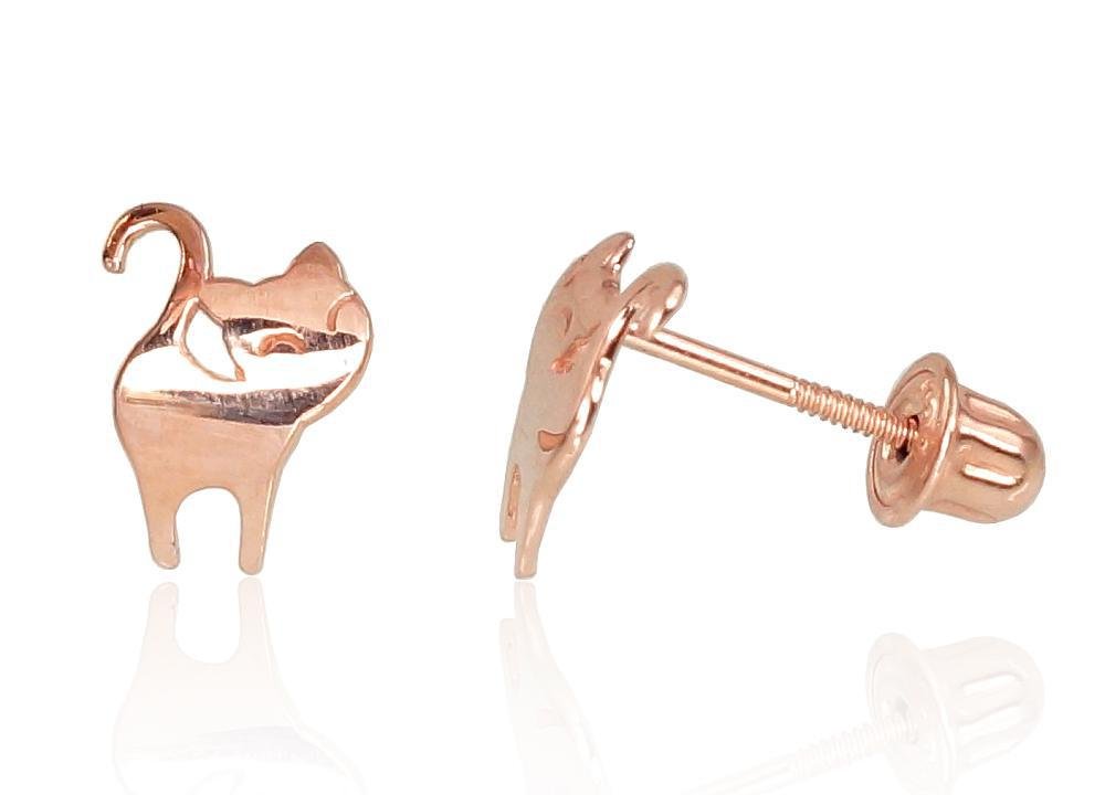 Gold screw studs earrings