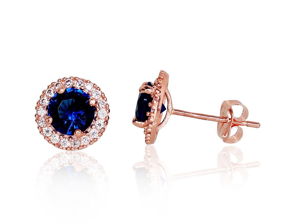 Gold classic studs earrings with Zirkons