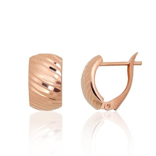 Gold earrings with 'english' lock