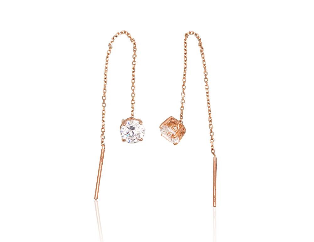 Gold Earrings with Zirkons