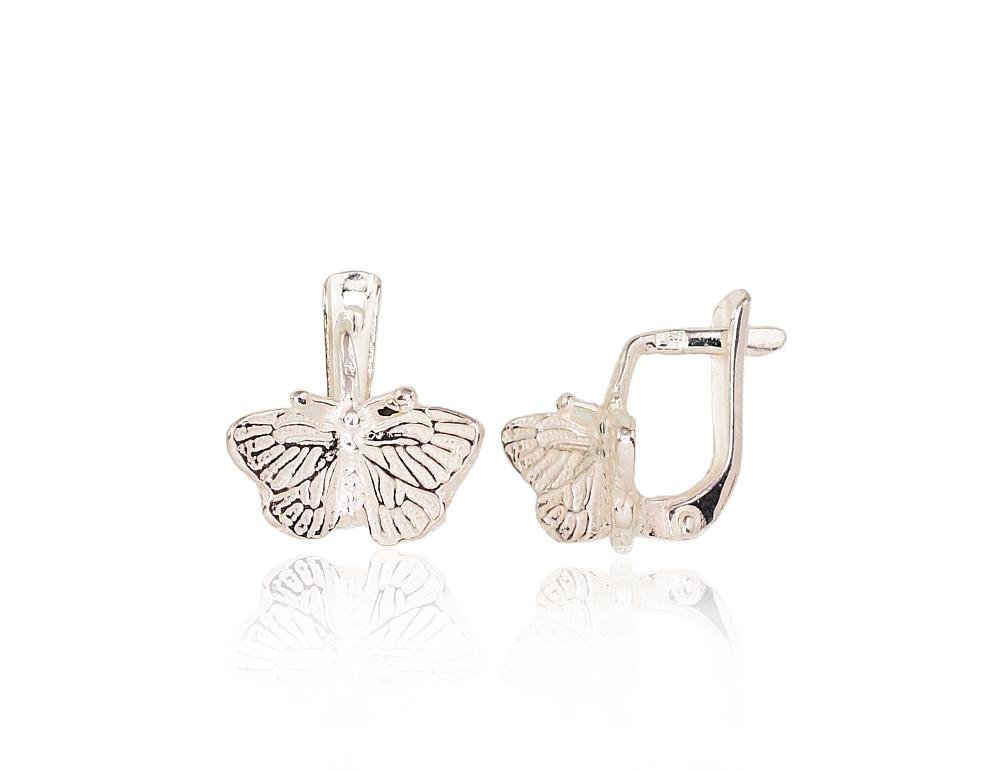 Silver earrings with 'english' lock