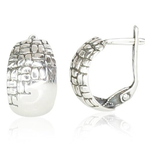 Silver earrings with 'english' lock