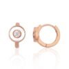 Silver hoop earrings with Zirkons , Mother-of-pearl