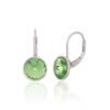 925 Sterling Silver Leverback Earrings with Green Cubic Zirconia
