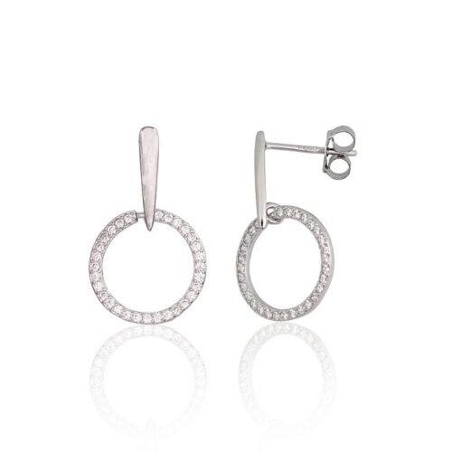 Silver stud earrings with Zirkons