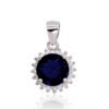 925 Sterling Silver Blue Cubic Zirconia Pendant