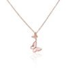 925 sterling silver butterfly necklace with mother of pearl and cubic zirconia