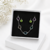 925 Sterling Silver Bracelet & Earrings Set with Colorful Cubic Zirconia