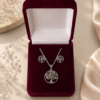 925 sterling silver Tree of Life jewelry set with necklace and stud earrings