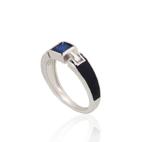 Alternative view of Silver ring with Zirkons , Jewelery enamel