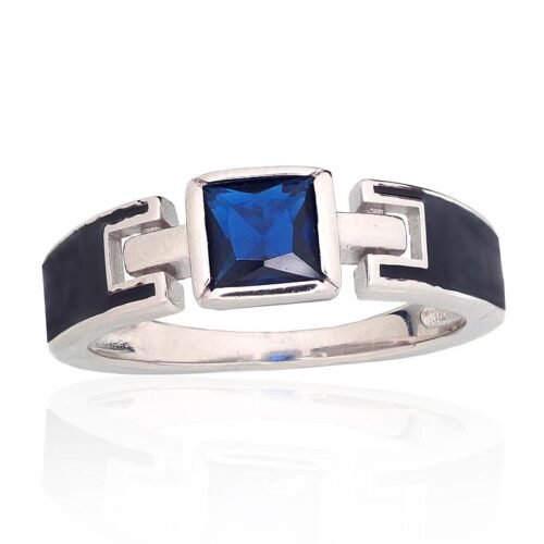 Silver ring with Zirkons , Jewelery enamel