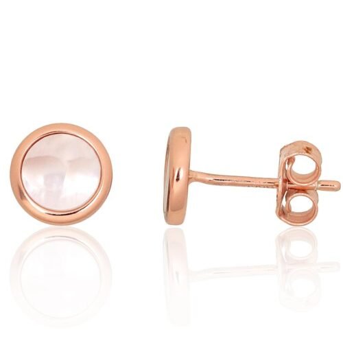 Silver stud earrings with Mother-of-pearl