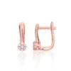 Silver earrings with 'english' lock with Zirkons
