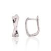 Silver earrings with 'english' lock with Zirkons