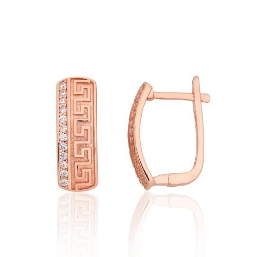 Silver earrings with 'english' lock with Zirkons