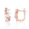 Silver earrings with 'english' lock with Zirkons