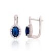 Silver earrings with 'english' lock with Zirkons