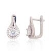 Silver earrings with 'english' lock with Zirkons