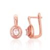Silver earrings with 'english' lock with Zirkons