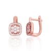 Silver earrings with 'english' lock with Zirkons