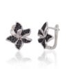 Silver earrings with 'english' lock with Zirkons