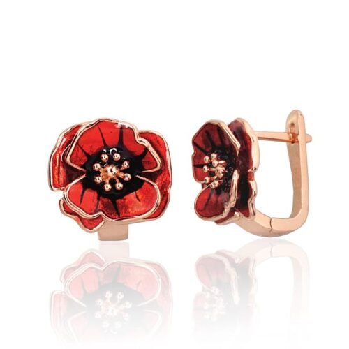 Silver earrings with 'english' lock with Jewelery enamel
