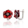 Silver earrings with 'english' lock with Jewelery enamel