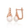 Silver earrings with 'english' lock with Zirkons , Fresh-water Pearl